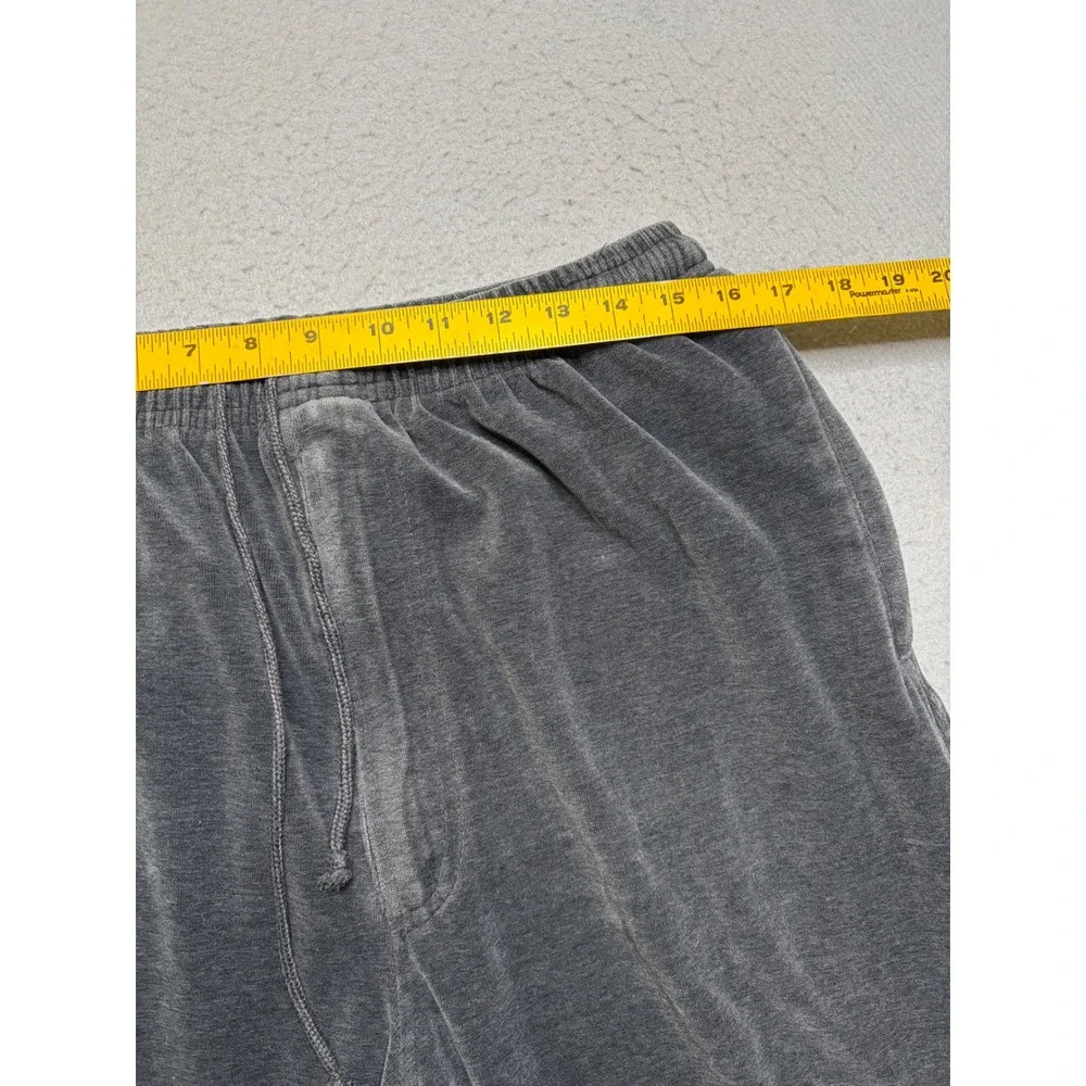 Silver Lake Velour Track Pants Mens L Gray Y2K Wide Leg Baggy Joggers Drawstring